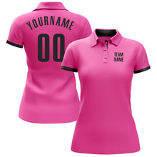 Laden Sie das Bild in den Galerie-Viewer, Custom Pink Black Performance Golf Polo Shirt
