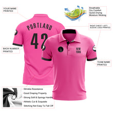 Laden Sie das Bild in den Galerie-Viewer, Custom Pink Black Performance Golf Polo Shirt
