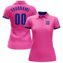 Laden Sie das Bild in den Galerie-Viewer, Custom Pink Royal Performance Golf Polo Shirt
