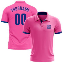 Laden Sie das Bild in den Galerie-Viewer, Custom Pink Royal Performance Golf Polo Shirt
