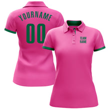 Laden Sie das Bild in den Galerie-Viewer, Custom Pink Kelly Green Performance Golf Polo Shirt
