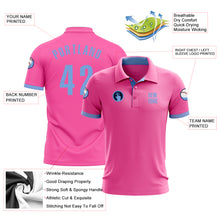 Laden Sie das Bild in den Galerie-Viewer, Custom Pink Light Blue Performance Golf Polo Shirt
