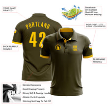 Laden Sie das Bild in den Galerie-Viewer, Custom Olive Yellow Performance Salute To Service Golf Polo Shirt
