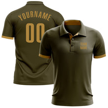 Laden Sie das Bild in den Galerie-Viewer, Custom Olive Old Gold Performance Salute To Service Golf Polo Shirt
