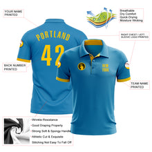 Load image into Gallery viewer, Custom Panther Blue Yellow Performance Golf Polo Shirt
