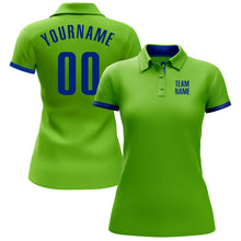 Laden Sie das Bild in den Galerie-Viewer, Custom Neon Green Royal Performance Golf Polo Shirt
