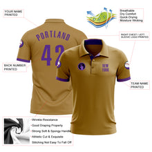 Load image into Gallery viewer, Custom Old Gold Purple Performance Golf Polo Shirt
