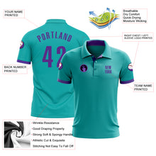 Laden Sie das Bild in den Galerie-Viewer, Custom Aqua Purple Performance Golf Polo Shirt
