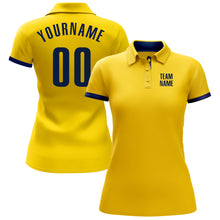 Laden Sie das Bild in den Galerie-Viewer, Custom Yellow Navy Performance Golf Polo Shirt
