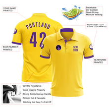 Laden Sie das Bild in den Galerie-Viewer, Custom Yellow Purple Performance Golf Polo Shirt
