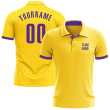 Load image into Gallery viewer, Custom Yellow Purple Performance Golf Polo Shirt

