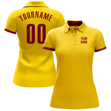 Laden Sie das Bild in den Galerie-Viewer, Custom Yellow Crimson Performance Golf Polo Shirt
