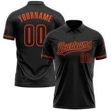 Laden Sie das Bild in den Galerie-Viewer, Custom Black Black-Orange Performance Vapor Golf Polo Shirt
