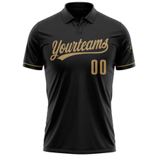 Laden Sie das Bild in den Galerie-Viewer, Custom Black Old Gold Performance Vapor Golf Polo Shirt

