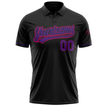 Load image into Gallery viewer, Custom Black Purple-Hot Pink Performance Vapor Golf Polo Shirt
