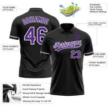 Laden Sie das Bild in den Galerie-Viewer, Custom Black Purple-White Performance Vapor Golf Polo Shirt
