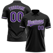 Laden Sie das Bild in den Galerie-Viewer, Custom Black Purple-White Performance Vapor Golf Polo Shirt
