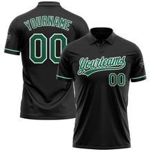 Laden Sie das Bild in den Galerie-Viewer, Custom Black Kelly Green-White Performance Vapor Golf Polo Shirt
