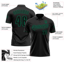 Laden Sie das Bild in den Galerie-Viewer, Custom Black Black-Kelly Green Performance Vapor Golf Polo Shirt
