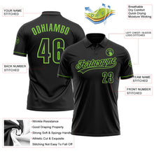 Laden Sie das Bild in den Galerie-Viewer, Custom Black Black-Neon Green Performance Vapor Golf Polo Shirt
