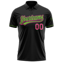 Load image into Gallery viewer, Custom Black Pink-Neon Green Performance Vapor Golf Polo Shirt

