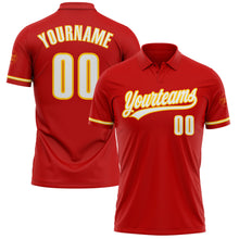 Charger l&#39;image dans la galerie, Custom Red White-Yellow Performance Vapor Golf Polo Shirt
