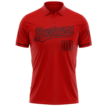 Custom Red Red-Black Performance Vapor Golf Polo Shirt