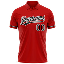 Charger l&#39;image dans la galerie, Custom Red Black-White Performance Vapor Golf Polo Shirt
