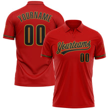 Charger l&#39;image dans la galerie, Custom Red Black-Old Gold Performance Vapor Golf Polo Shirt
