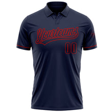Laden Sie das Bild in den Galerie-Viewer, Custom Navy Navy-Red Performance Vapor Golf Polo Shirt
