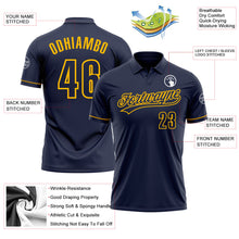 Laden Sie das Bild in den Galerie-Viewer, Custom Navy Navy-Gold Performance Vapor Golf Polo Shirt
