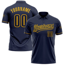 Laden Sie das Bild in den Galerie-Viewer, Custom Navy Navy-Gold Performance Vapor Golf Polo Shirt
