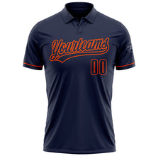 Laden Sie das Bild in den Galerie-Viewer, Custom Navy Navy-Orange Performance Vapor Golf Polo Shirt
