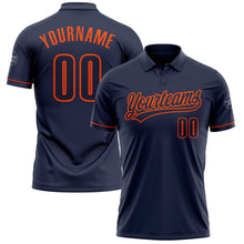 Laden Sie das Bild in den Galerie-Viewer, Custom Navy Navy-Orange Performance Vapor Golf Polo Shirt
