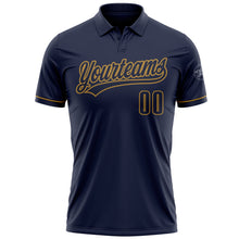 Laden Sie das Bild in den Galerie-Viewer, Custom Navy Navy-Old Gold Performance Vapor Golf Polo Shirt
