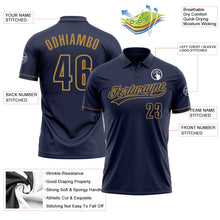 Laden Sie das Bild in den Galerie-Viewer, Custom Navy Navy-Old Gold Performance Vapor Golf Polo Shirt
