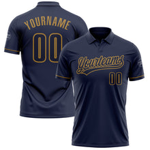 Laden Sie das Bild in den Galerie-Viewer, Custom Navy Navy-Old Gold Performance Vapor Golf Polo Shirt
