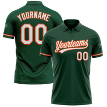 Загрузить изображение в средство просмотра галереи, Custom Green White-Orange Performance Vapor Golf Polo Shirt

