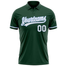 Загрузить изображение в средство просмотра галереи, Custom Green White-Light Blue Performance Vapor Golf Polo Shirt
