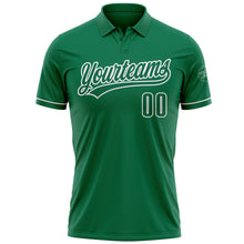 Load image into Gallery viewer, Custom Kelly Green Kelly Green-White Performance Vapor Golf Polo Shirt
