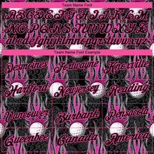 Charger l&#39;image dans la galerie, Custom Black Pink 3D Pattern Design Firely Golf Ball Performance Golf Polo Shirt

