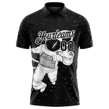 Laden Sie das Bild in den Galerie-Viewer, Custom Black White 3D Pattern Design Astronaut Performance Golf Polo Shirt
