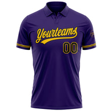 Load image into Gallery viewer, Custom Purple Black-Yellow Performance Vapor Golf Polo Shirt
