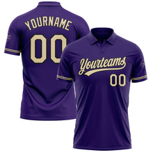 Загрузить изображение в средство просмотра галереи, Custom Purple City Cream-Black Performance Vapor Golf Polo Shirt
