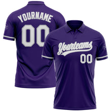 Charger l&#39;image dans la galerie, Custom Purple White-Gray Performance Vapor Golf Polo Shirt

