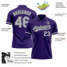 Charger l&#39;image dans la galerie, Custom Purple Gray-Black Performance Vapor Golf Polo Shirt
