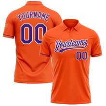 Laden Sie das Bild in den Galerie-Viewer, Custom Orange Purple-White Performance Vapor Golf Polo Shirt
