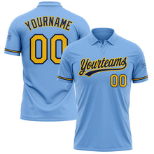 Laden Sie das Bild in den Galerie-Viewer, Custom Light Blue Yellow-Navy Performance Vapor Golf Polo Shirt
