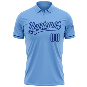 Custom Light Blue Royal Performance Vapor Golf Polo Shirt