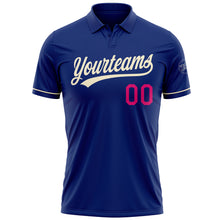 Load image into Gallery viewer, Custom Royal Cream-Hot Pink Performance Vapor Golf Polo Shirt
